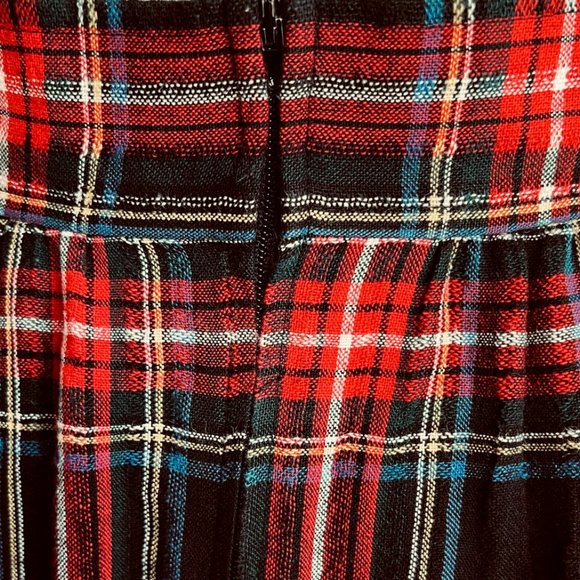 Vintage Red Tartan Plaid Midi Skirt Size 9/10 - Picture 6 of 11